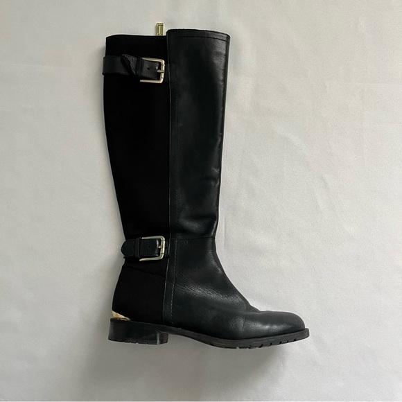 Isaac Mizrahi New York Amit Black Leather Front Riding Boots Size 6M W/ Box - Picture 11 of 15
